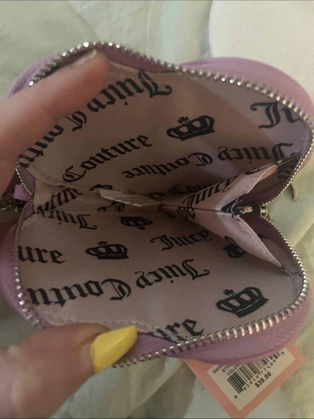 NWT Juicy Couture Pink Heart Crystal-Logo Key & Card Holder - Picture 5 of 5